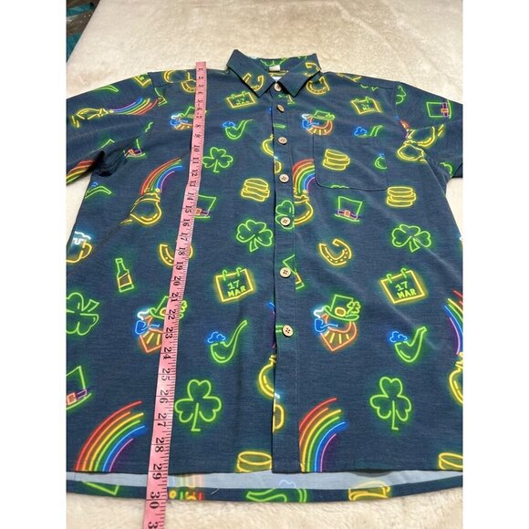 Shinesty St Patrick’s Day Mahalo nerds Hawaiian shirt mens size XL - Picture 5 of 5